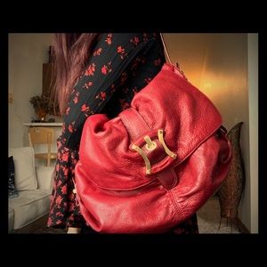B. Makowsky red purse next to new condition!!